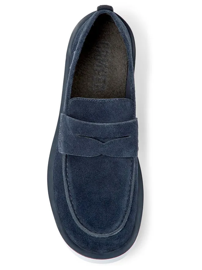 Leder-Mokassins in Dunkelblau>Camper Sale