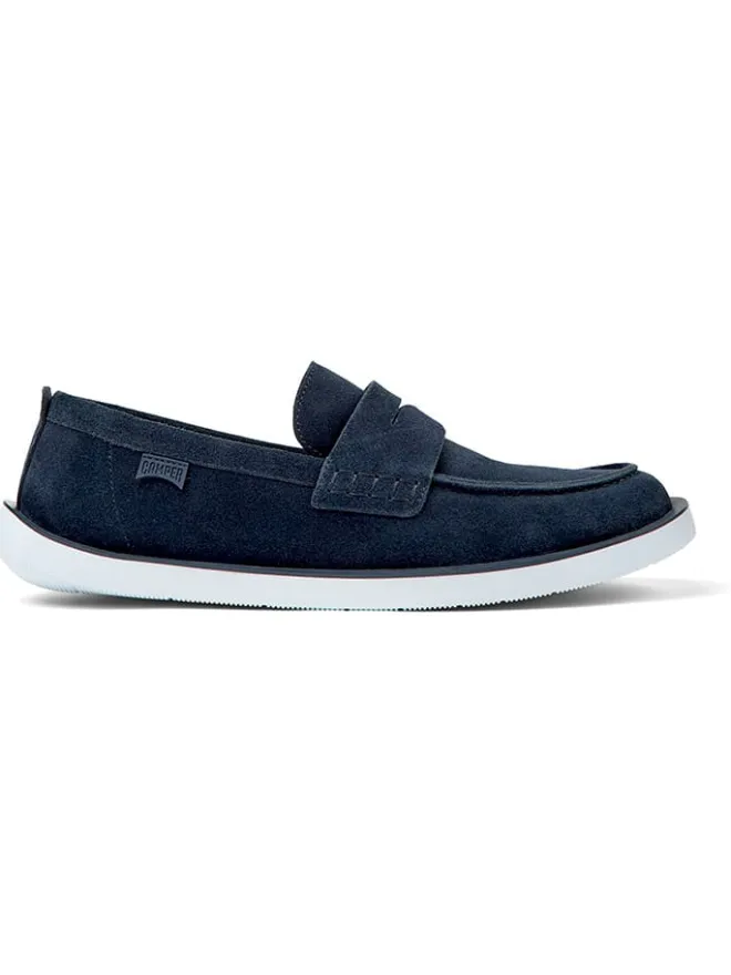 Leder-Mokassins in Dunkelblau>Camper Sale