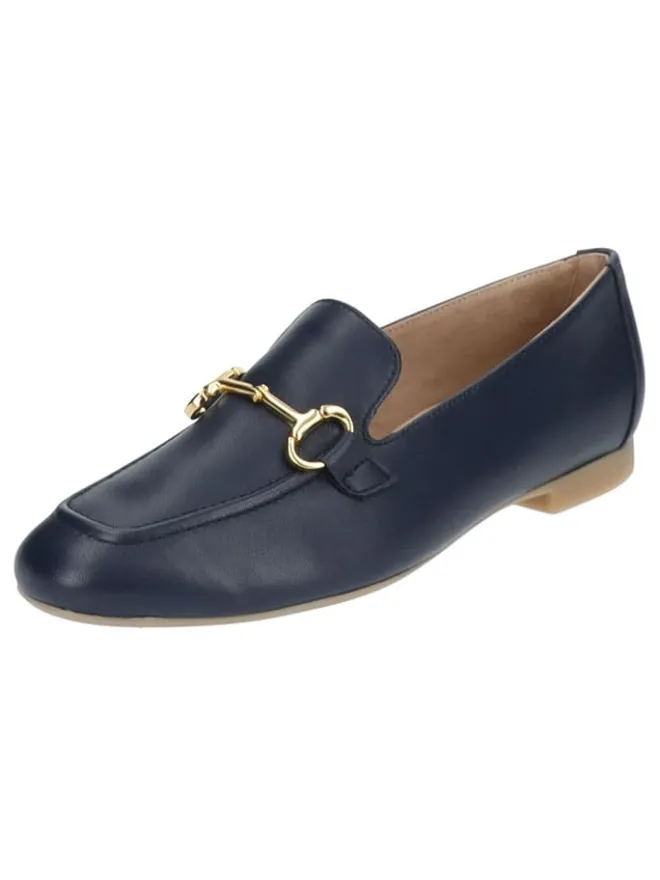 Leder-Mokassins in Dunkelblau>Paul Green New