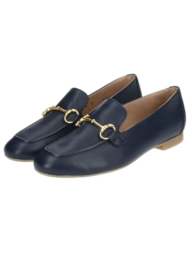 Leder-Mokassins in Dunkelblau>Paul Green New