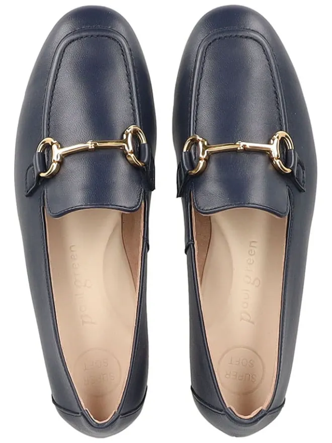 Leder-Mokassins in Dunkelblau>Paul Green New