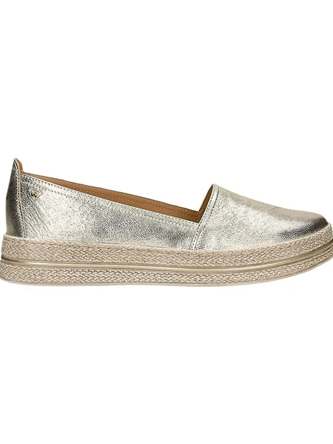 Leder-Mokassins in Gold>Wojas Best