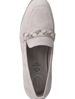 Tamaris Halbschuhe^Leder-Mokassins in Grau