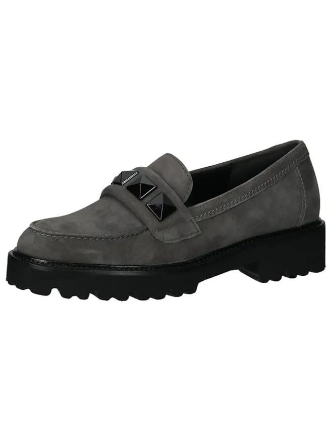 Leder-Mokassins in Grau>Gabor Discount