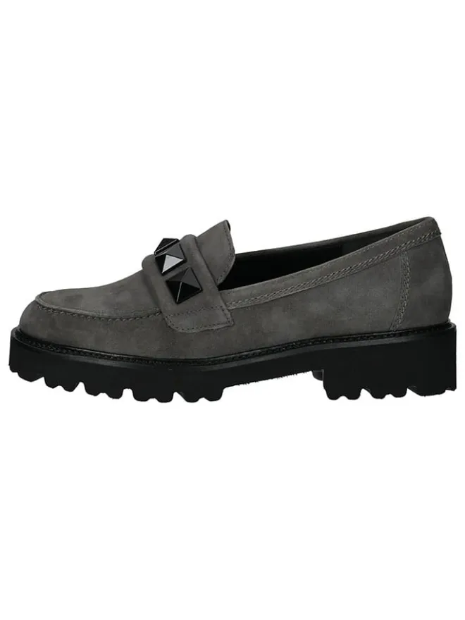 Leder-Mokassins in Grau>Gabor Discount