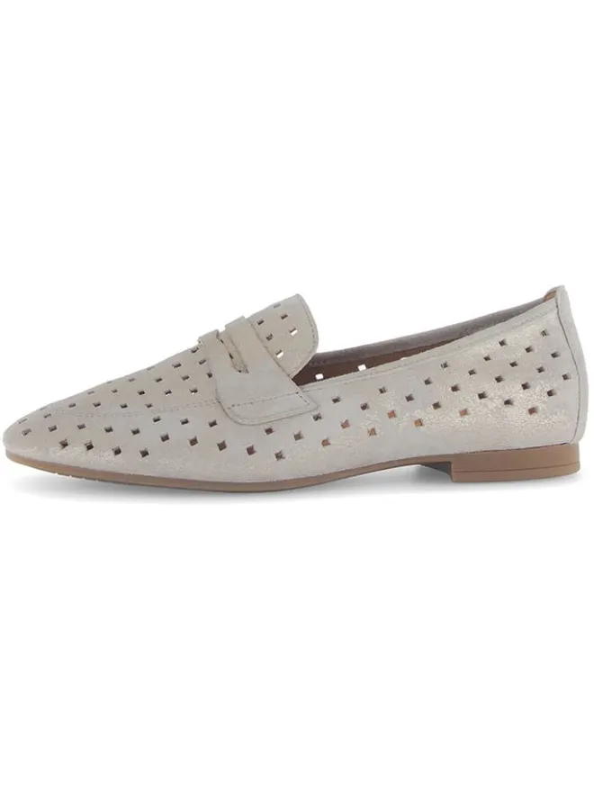 Gabor Halbschuhe^Leder-Mokassins in Grau