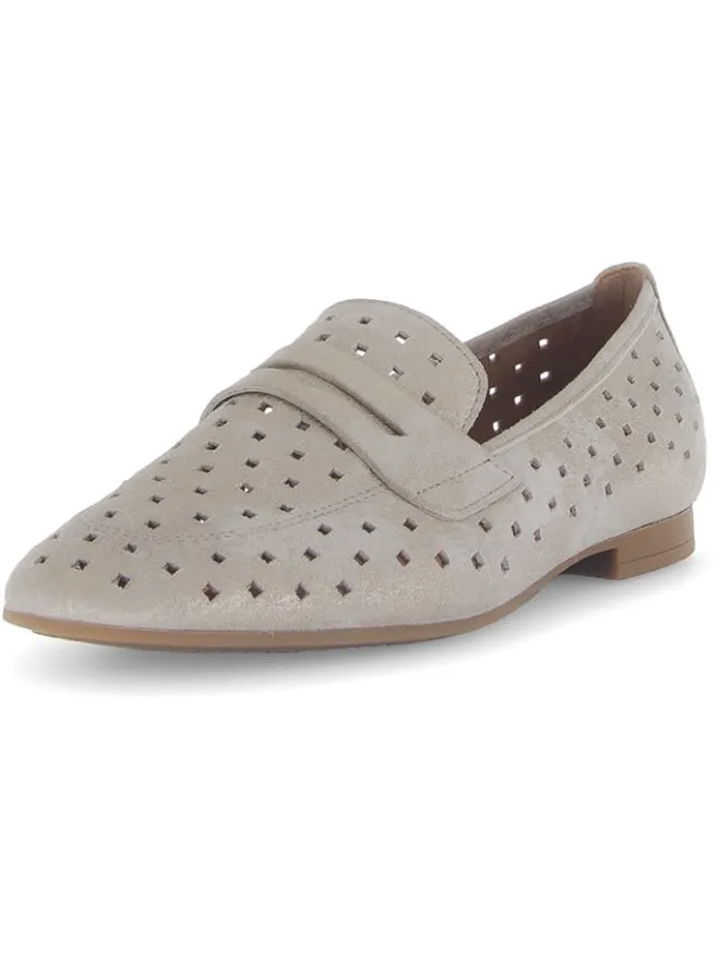 Gabor Halbschuhe^Leder-Mokassins in Grau