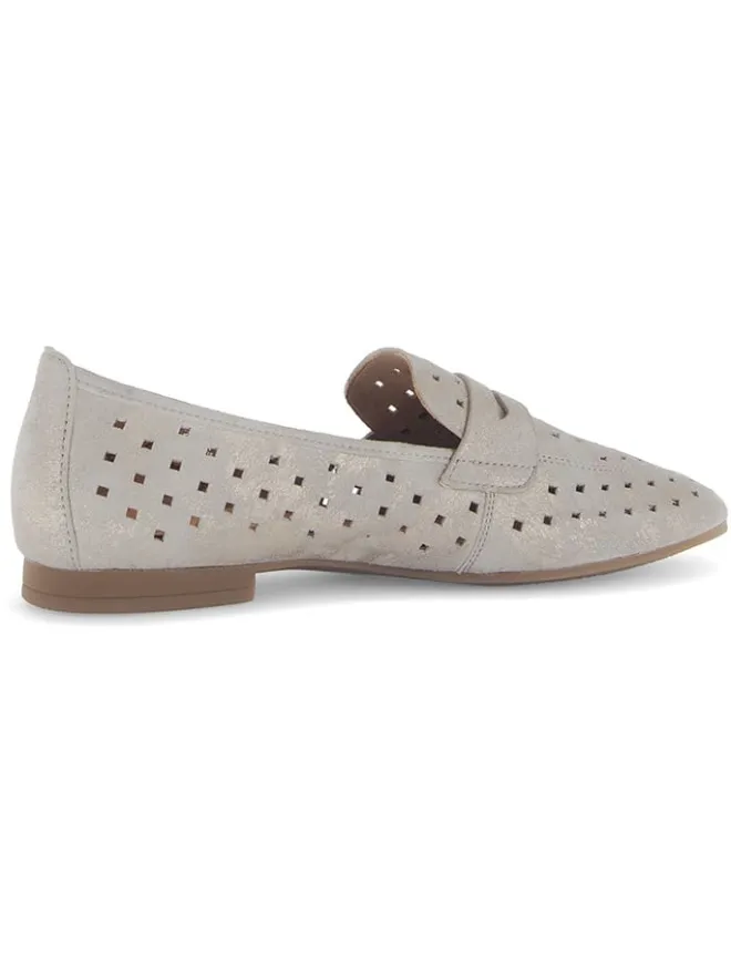 Gabor Halbschuhe^Leder-Mokassins in Grau