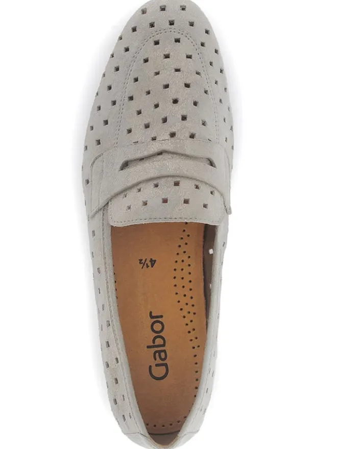 Gabor Halbschuhe^Leder-Mokassins in Grau