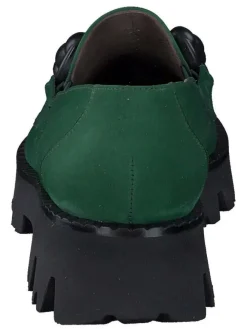 Paul Green Halbschuhe^Leder-Mokassins in Grün/ Schwarz