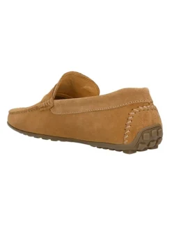 Leder-Mokassins in Hellbraun><noscript><img width=