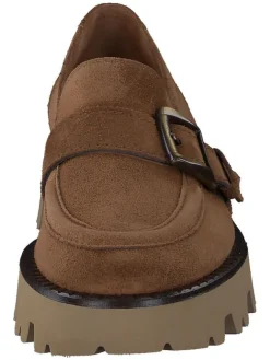 Leder-Mokassins in Hellbraun><noscript><img width=