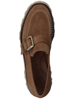 Leder-Mokassins in Hellbraun><noscript><img width=