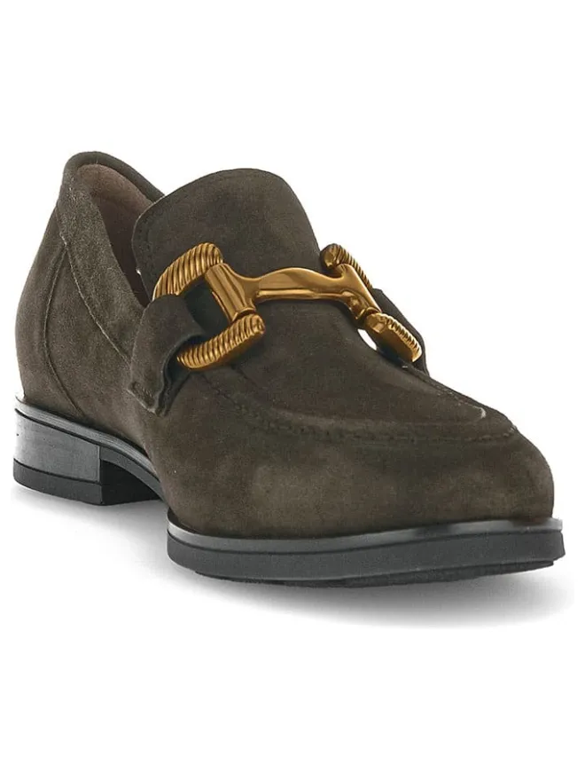Leder-Mokassins in Khaki>Gabor Sale