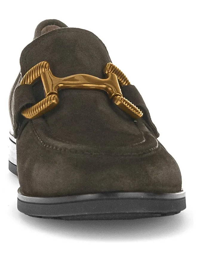 Leder-Mokassins in Khaki>Gabor Sale
