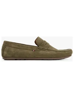 Leder-Mokassins in Khaki>Tommy Hilfiger Shoes Outlet