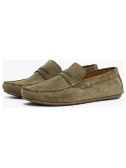 Leder-Mokassins in Khaki>Tommy Hilfiger Shoes Outlet