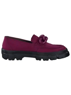 Leder-Mokassins in Lila/ Schwarz><noscript><img width=
