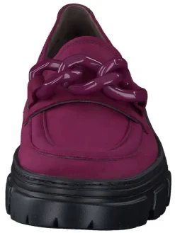 Leder-Mokassins in Lila/ Schwarz><noscript><img width=