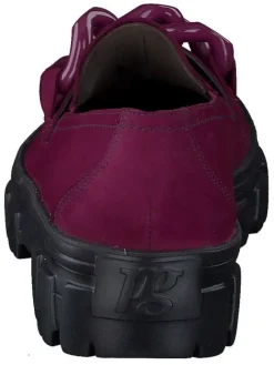 Leder-Mokassins in Lila/ Schwarz><noscript><img width=