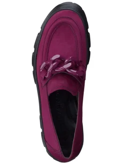 Leder-Mokassins in Lila/ Schwarz><noscript><img width=