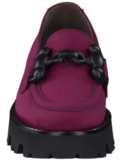 Leder-Mokassins in Lila/ Schwarz><noscript><img width=