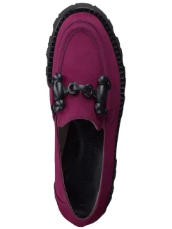 Leder-Mokassins in Lila/ Schwarz><noscript><img width=