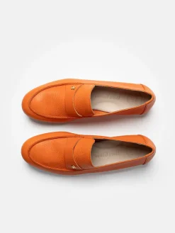 Leder-Mokassins in Orange><noscript><img width=