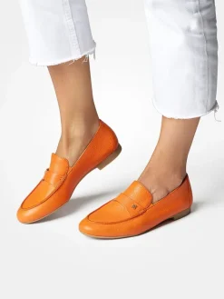 Leder-Mokassins in Orange><noscript><img width=