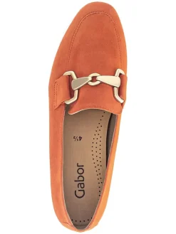 Leder-Mokassins in Orange><noscript><img width=