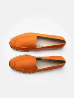 Leder-Mokassins in Orange><noscript><img width=