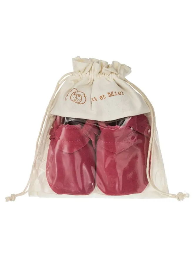 Leder-Mokassins in Rot>Lait et Miel Sale