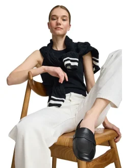 Leder-Mokassins in Schwarz><noscript><img width=