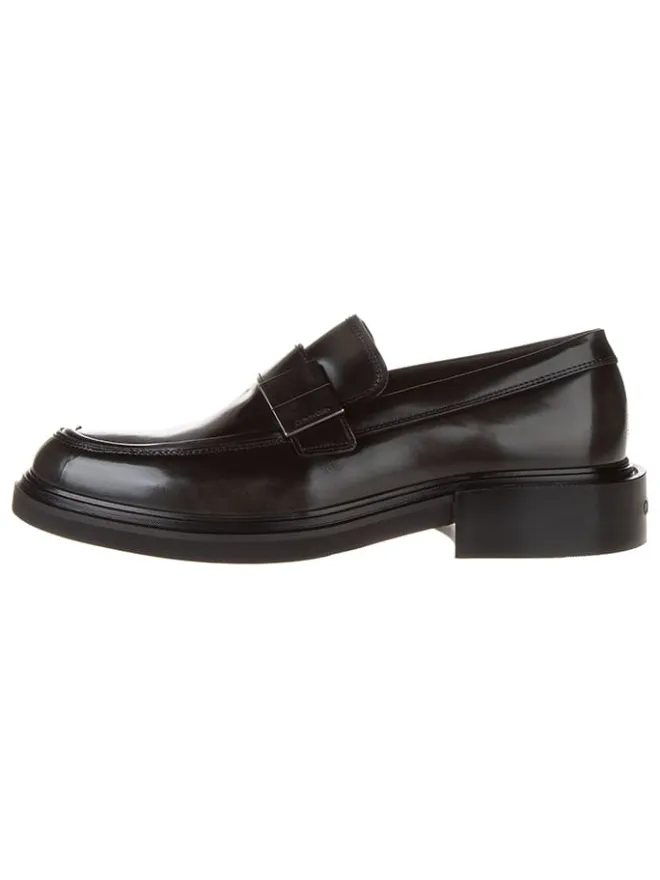 Calvin Klein Halbschuhe^Leder-Mokassins in Schwarz