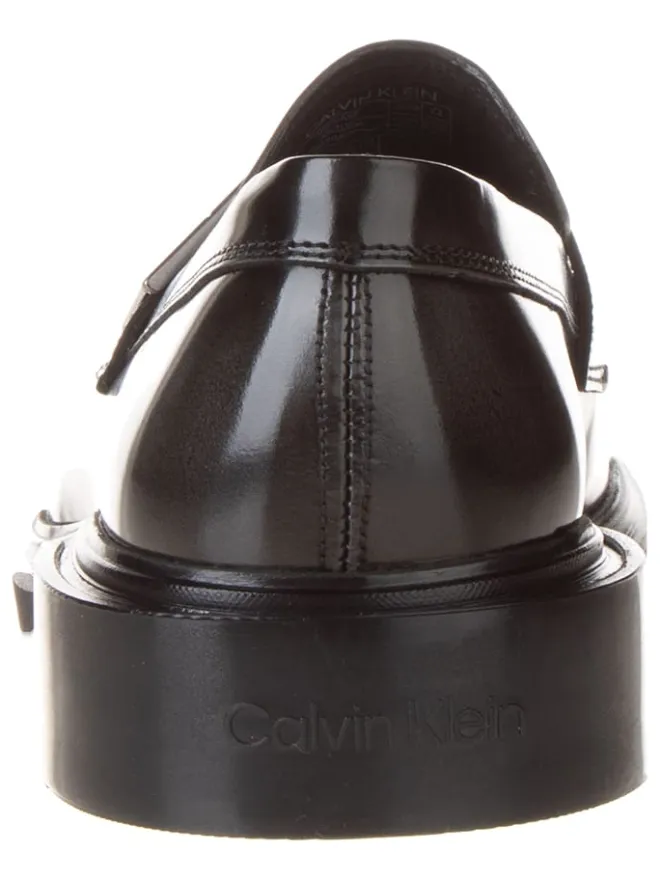 Calvin Klein Halbschuhe^Leder-Mokassins in Schwarz
