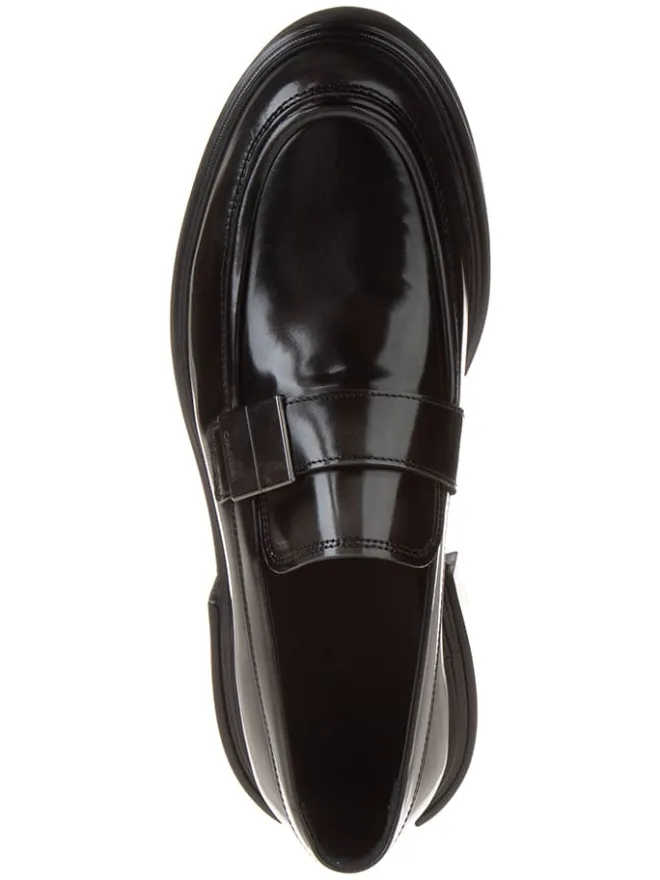 Calvin Klein Halbschuhe^Leder-Mokassins in Schwarz