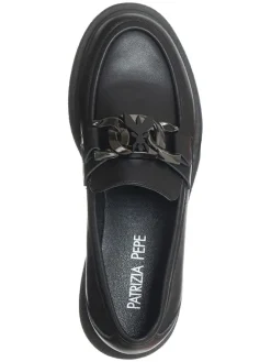 Patrizia Pepe Halbschuhe^Leder-Mokassins in Schwarz