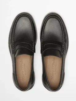 Marc O'Polo Shoes Halbschuhe^Leder-Mokassins in Schwarz
