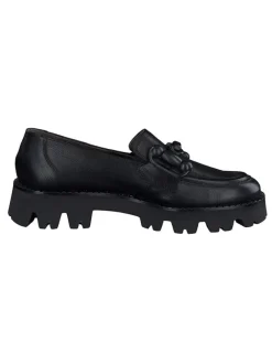 Paul Green Halbschuhe^Leder-Mokassins in Schwarz