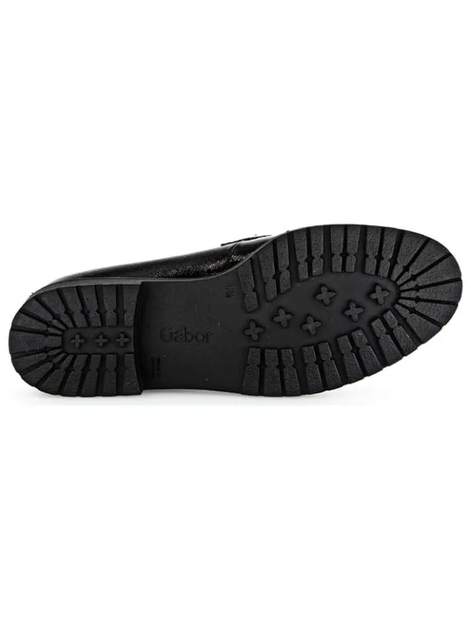 Gabor Halbschuhe^Leder-Mokassins in Schwarz