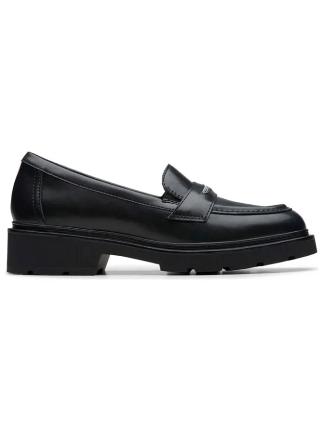 Clarks Halbschuhe^Leder-Mokassins in Schwarz