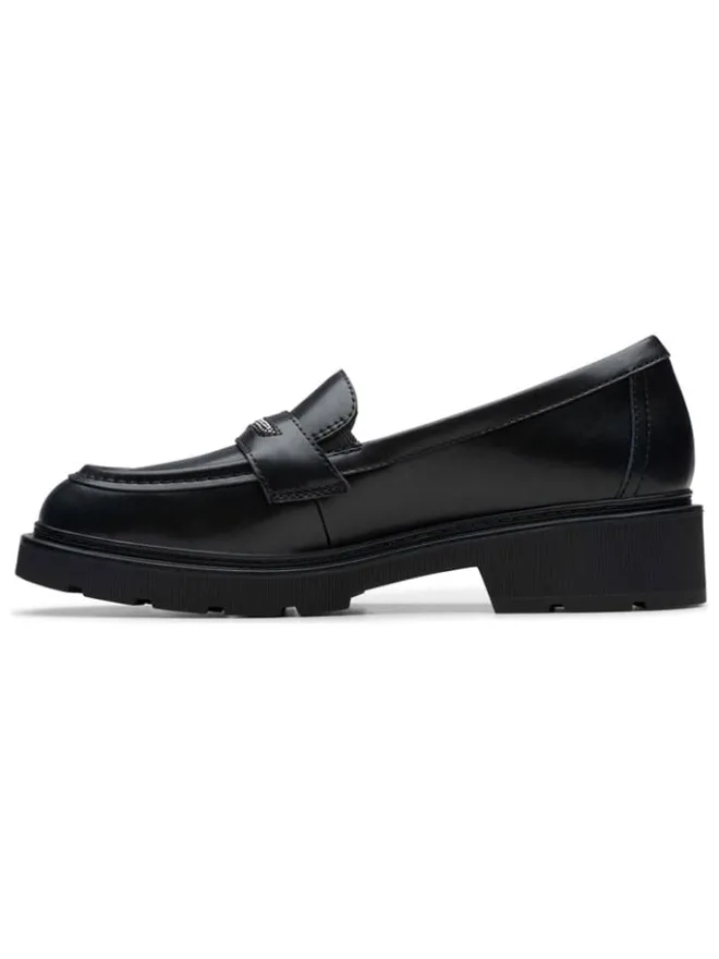 Clarks Halbschuhe^Leder-Mokassins in Schwarz