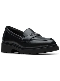 Clarks Halbschuhe^Leder-Mokassins in Schwarz