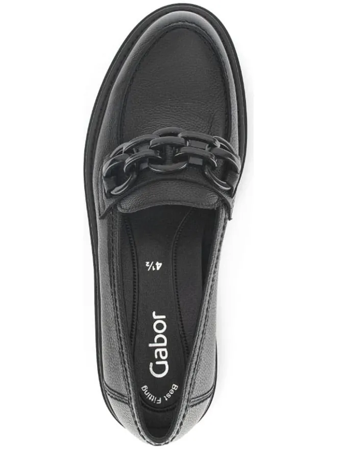 Gabor Halbschuhe^Leder-Mokassins in Schwarz