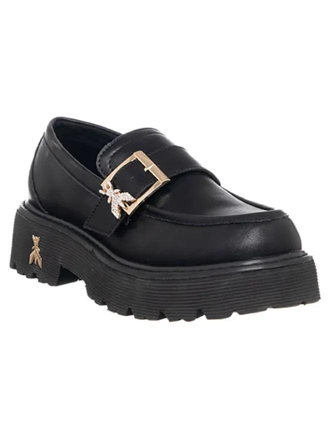 Patrizia Pepe Halbschuhe^Leder-Mokassins in Schwarz