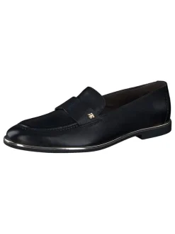 Paul Green Schnürschuhe^Leder-Mokassins in Schwarz