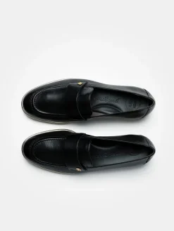 Paul Green Schnürschuhe^Leder-Mokassins in Schwarz