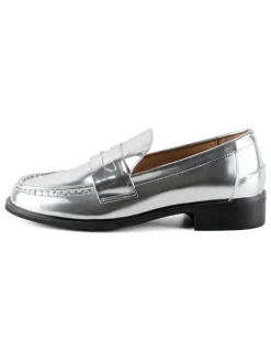 loft37 Halbschuhe^Leder-Mokassins in Silber