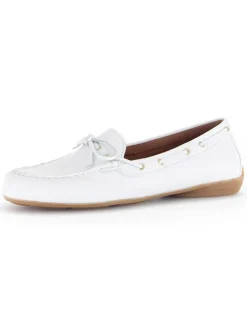 Gabor Halbschuhe^Leder-Mokassins in Weiß