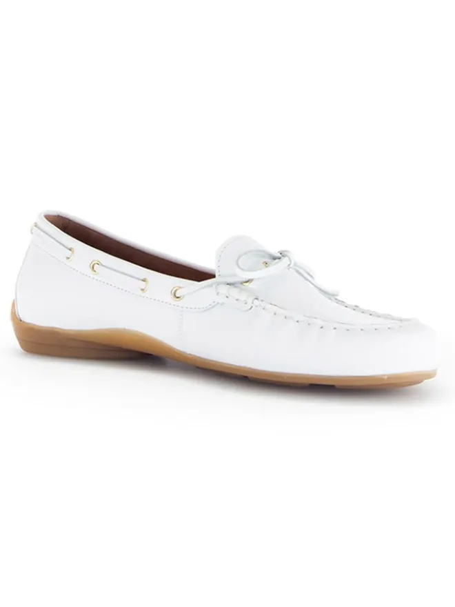 Gabor Halbschuhe^Leder-Mokassins in Weiß